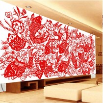 Precision printing cloth Cross-stitch paper-cut fish rich more than nine fish picture appreciation fish picture Nine fish Jufu silk thread