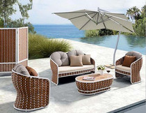 Outdoor sofa courtyard villa rattan chair sofa designer model room homestay garden leisure balcony sofa combination
