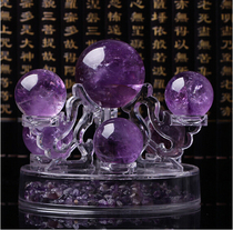 Special counter natural amethyst ball Seven Star array home office fortune evil town house wind transfer ornaments opening gifts