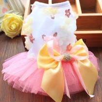 Colored yarn sequined pet princess dress bow dog skirt Teddy dress than bear Bomei puppies cat dress