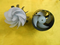 Two types of hair dryer motor with blades