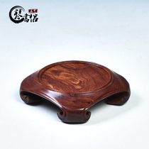 Red sandalwood monolithic mahogany base solid wood vase base purple clay pot base tea set ornament base round