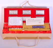  Chinese handed down famous paintingQingming River Mapsilk scroll plus 6 silver bars beautifully packaged collection gifts