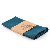 European synchronous boutique solid color cotton linen linen lake green dinner dress suit pocket towel retro handkerchief classic