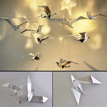 Air hanging decoration hotel home decoration large shopping mall ceiling engineering lamp pendant decoration resin electroplating paper crane