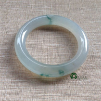 Myanmar natural old pit A cargo Jade Jade round bracelet ice seed floating green jade bracelet with certificate KC415