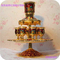 Russian tin new high-end rich red green top palace wine divider set home decoration utility