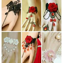 Retro sweet lace multi-layer lolita bracelet ring one chain performance female bracelet Bride wedding accessories