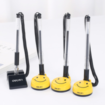 Taiwan pen gel pen counter desktop pen paste fixed belt rope gel pen Black Signature Pen