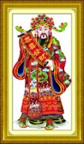 Precision printing cross-stitch the God of wealth The God of wealth The new simple martial God of wealth living room patch diamond full thorn embroidery 2020