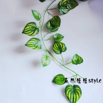 High new simulation Watermelon leaf rattan color printing multi-leaf encryption fake flower American country DIY pendant decoration