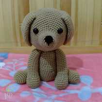 Mango Home Handmade Diy Pure Hand For Crochet Hook Small Dogs Obediently Dog Birthday Gift Wool Thread Crochet Doll Finished Product