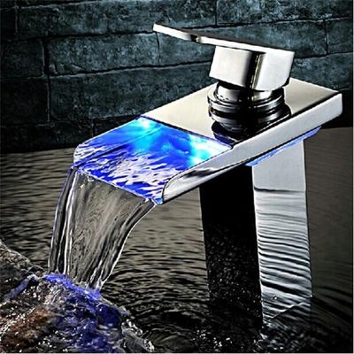 German contemporary bathroom high-end all copper cold and hot LED waterfall faucet wash face G Basin basin basin faucet