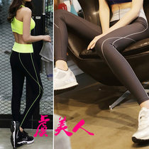 Korean version of womens sports tight pants fitness running training pants high-speed fast-drying yoga clothing breathable casual pants