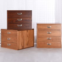 Office desktop drawer storage cabinet Cosmetics wooden storage box Large table desktop finishing cabinet storage box