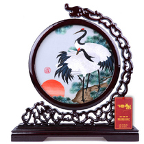 Xiangxiu Songhe Yannian hand embroidery birthday gifts for the old man Birthday gifts Hunan special gifts