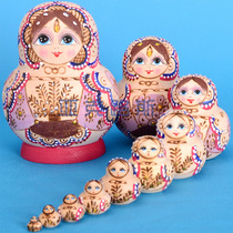 Yakrous hand painted business gift birthday gift basswood brand Russian set doll 10 layer 1075