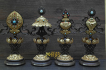 Sanskrit Yinyuan Buddhist Tantric offerings for the exquisite pure copper eight auspicious Rosewood base