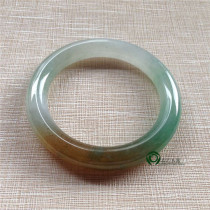 Myanmar natural old pit A goods Jade jade bracelet ice seed yellow feifruit green jade bracelet with certificate KC421