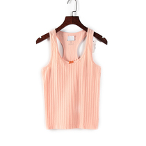 Song brand spring and summer clothes counter dismissal cabinet womens orange stripes comfortable interior with I-character girl vest 60467