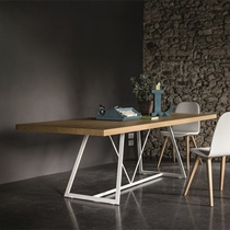 Nordic conference table simple modern loft solid wood desk desk loft Industrial Style Creative long table conference table