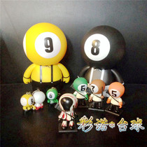 {Cai Nuo billiards}Billiard doll lucky birthday gift billiard snooker black eight or nine ball key chain jewelry