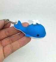 Cartoon small whale led glowing voice key chain pendant whale dolphin cute couple creative small flashlight