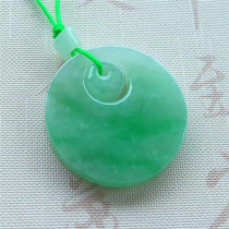 Mingkai jade Jade Myanmar natural A goods Jade pendant Ice waxy species floating sun green safety buckle pendant with certificate