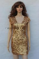 Explosive double V-collar sequin dress show costume dress dress opening stage dress nightclub modern dance