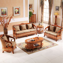 Rattan sofa Living room combined rattan chair sofa Five sets of rattan bamboo sofas solid wood sofas rattan sofa rattan furniture
