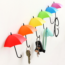 Creative umbrella hook sticky hook Strong viscose seamless nail-free kitchen bathroom door back wall hook 3 packs
