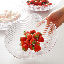 Household crystal glass fruit plate European glass fruit pot dry fruit plate snack plate creative fruit plate living room candy plate