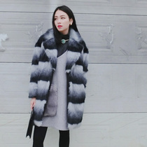 (LAMOBO EXCLUSIVE) Limited Gradient Strips of Striped Emulation Leather Grass Great Coat