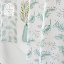 (CreamHouse) Korea tropical leaves living room bedroom white semi-blackout curtain 1418