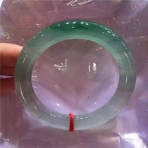 Natural Burmese jade bracelet jade bracelet ice type floating flower Jade round bracelet green jade jade bracelet womens model
