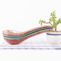 Yuquan new Korean hand-painted ceramic spoon creative cute spoon long handle large soup spoon home soup