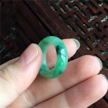 (Mingkai Jade) Natural A- Cargo Emerald Ice Glutinous Green Ring