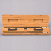 NEWREA NEW SHARP WOOD SQUARE HEAD S999 SILVER CHOPSTICKS 2 DOUBLE CUTLERY SUIT CREATIVE GIFT