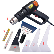 KTM car film tool glass film baking gun large medium and small scraper water scraper beef tendon scraper set 8-piece set