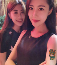 3D tattoo stuck with dragon tattooed waterproof male and female X727 One of seven green dragon flower arms tattooed with an arm tattoo patch