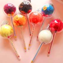South Korean creative stationery star Sun Lisheng Tongan Cute Hair Medium Sex Pen Ballpoint Pen cotton candy Water pen upscale