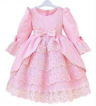 Lolita dress court princess dress lace children dress flower girl long sleeve princess dress