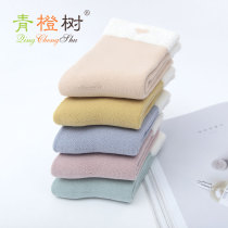 Green Orange Tree autumn month socks autumn and winter postpartum thickening warm loose mouth maternal pregnant women cotton wide mouth socks