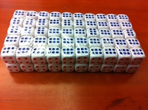 12MM red and blue dot on WHITE 12#regular ordinary color milk white dice Color No 12 dice