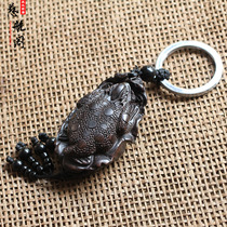 Taishan Cihang Pavilion black sandalwood Golden Toad keychain wishful Golden Chan money string