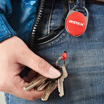 RIMIX telescopic key ring spring key chain multi-function easy pull buckle waist hanging anti-looting anti-theft