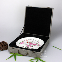 Handmade fabric brocade box ceramic watch box porcelain box porcelain box pen wash box brocade box custom reward box