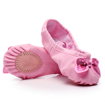 Adult childrens dance shoes flowers girls dancing shoes ballet shoes cats claw shoes practice shoes show bow