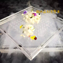Special creative features tableware liquid nitrogen dry ice smoking tableware acrylic molecular cooking plate cold dish artistic conception dish