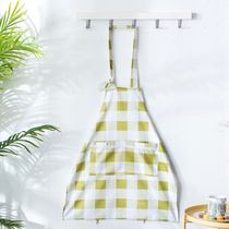 Plaid Nordic Korean version Fashion apron Kitchen Attendant Restaurant Apron work clothes male and female dust-proof oil stain